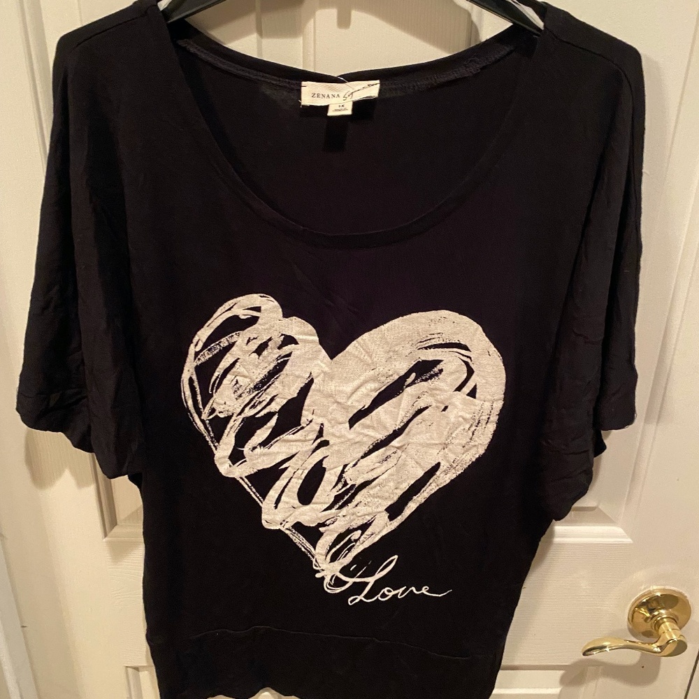 NEW WITH TAGS Zenana Signature Blouse Size 1X Black